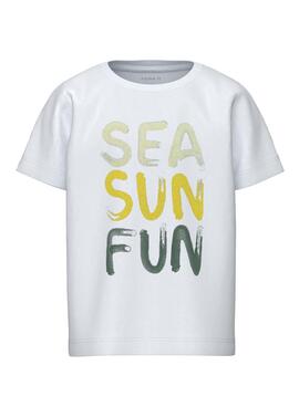 Camiseta Name It Hesun Branca Para Menino