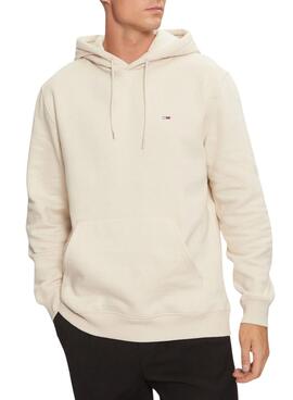 Moletom Tommy Jeans Hoodie bege para homem