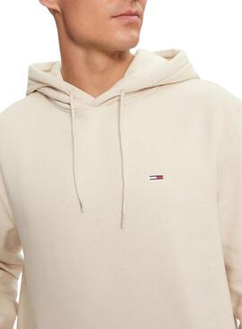 Moletom Tommy Jeans Hoodie bege para homem