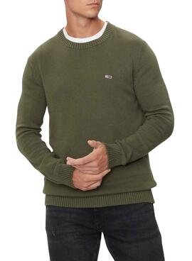 Camiseta Tommy Jeans C neck verde para homem