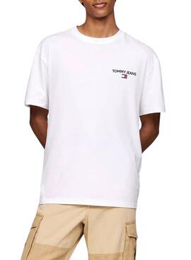 Camiseta Tommy Jeans Linear branca para homem