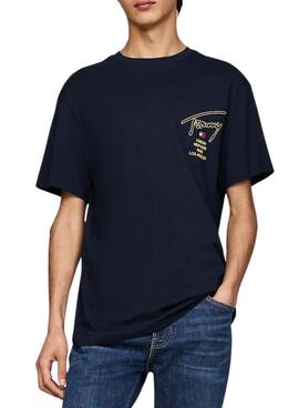 Camiseta Tommy Jeans City azul marinho para homem