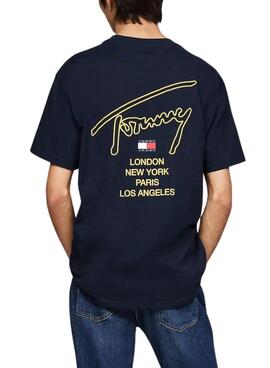 Camiseta Tommy Jeans City azul marinho para homem