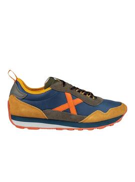 Sapatilhas Munich UM 74 azul e mostarda para homem