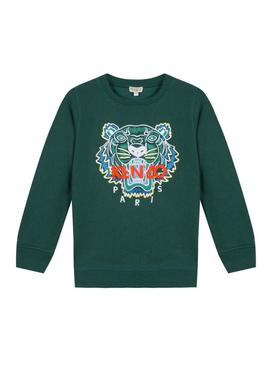 Sweat Kenzo Tiger Verde para Menino