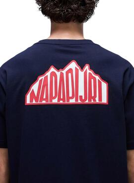 Camisa Napapijri Linth azul marinho para homem