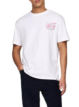 Camiseta Tommy Jeans Spray branca para homem