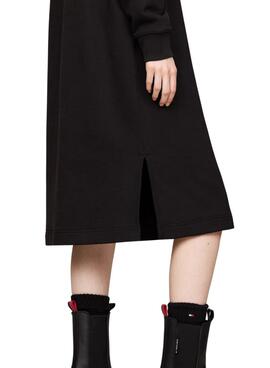 Vestido Tommy Jeans Varsity preto para mulher