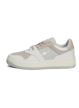 Sapatilhas Tommy Jeans Retro Basket pastel para mulher.