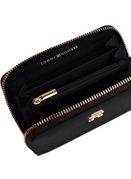 Carteira Tommy Hilfiger Mid preta para mulher