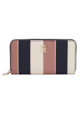 Carteira Tommy Hilfiger Large com listras para mulher