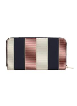 Carteira Tommy Hilfiger Large com listras para mulher