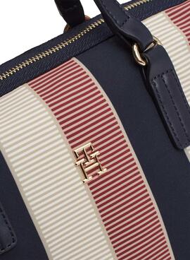 Bolsa Tommy Hilfiger Poppy listrada para mulheres
