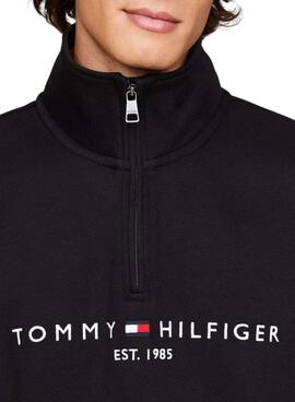 Moletom Tommy Hilfiger Mockneck preto para homem