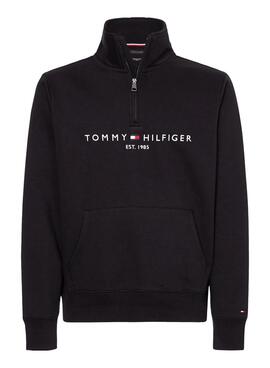 Moletom Tommy Hilfiger Mockneck preto para homem