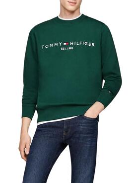 Sudadera Tommy Hilfiger Basic verde para homem