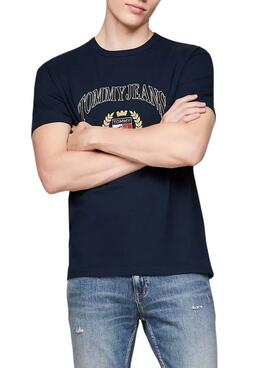 Camiseta Tommy Hilfiger Gold Crest azul marino para homem