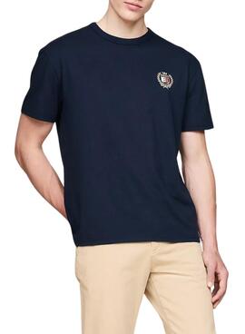 Camiseta Tommy Hilfiger Crest Flag azul para homem