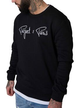 Moletom Project x Paris Embroidery Logo preto para homem