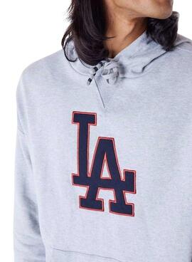 Moletom New Era LA Dodgers cinza para homem e mulher