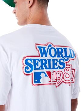 Camiseta New Era World Series branca para homem