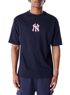 Camisa New Era World Series azul marinho para homens.