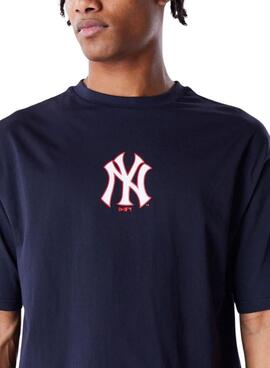 Camisa New Era World Series azul marinho para homens.