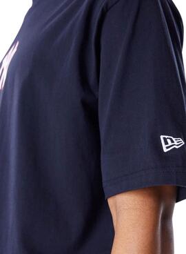 Camisa New Era World Series azul marinho para homens.