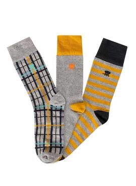 Conjunto de 3 meias El Pulpo Winter Adventure multicoloridas para homem