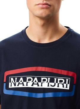 T-Shirt Napapijri Soggy SS Marine para Homem