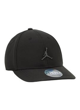 Boné Jordan Jumpman Metal Curve Brim preto para meninos e meninas