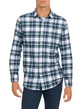 Camisa El Pulpo Danúbio xadrez azul para homem