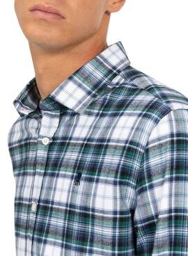 Camisa El Pulpo Danúbio xadrez azul para homem