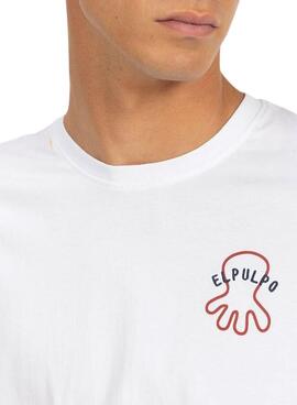 T-shirt El Pulpo Atlantic Lifestyle branco para homem
