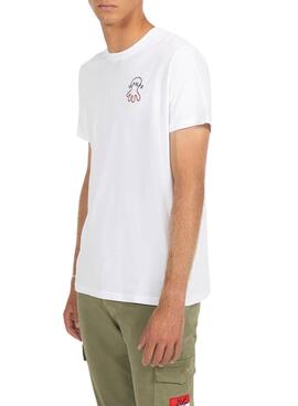 T-shirt El Pulpo Atlantic Lifestyle branco para homem
