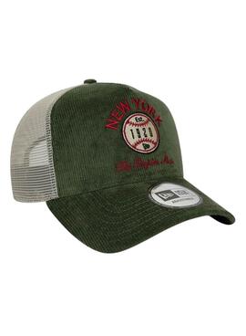 Boné New Era Cord Trucker verde para homem e mulher