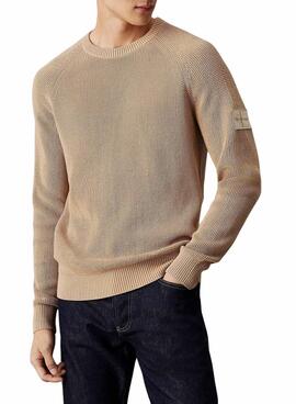 Jersey Calvin Klein Jeans Easy bege para homem