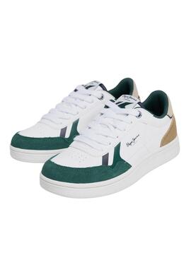 Sapatilhas Pepe Jeans Player branco e verde