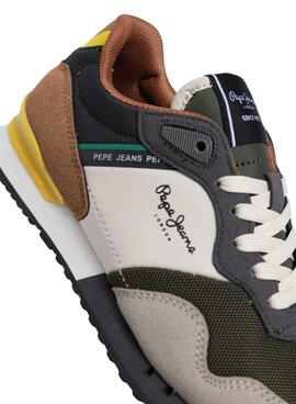 Tênis Pepe Jeans London Park bege para menino