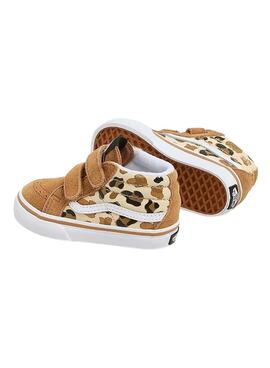 Tênis Vans SK8 Mid Leopard para menina em camel