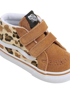 Tênis Vans SK8 Mid Leopard para menina em camel