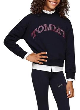 Blusa Tommy Hilfiger Foil marinho para menina