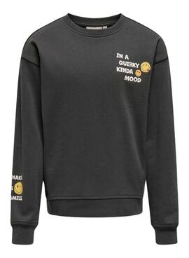 Moletom Only Glissie antracite para menina