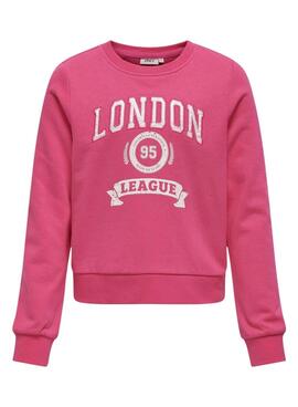 Moletom Only Colette rosa fúcsia para menina