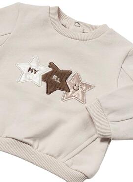 Moletom Mayoral estrelas bege para bebê