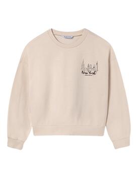 Moletom Mayoral New York Bege para menina