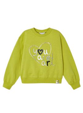 Moletom Mayoral bordado verde para menina