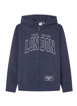 Moletom Pepe Jeans Baley azul marinho para menino