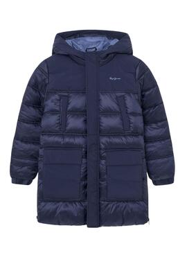 Casaco de penas Pepe Jeans Olan azul marinho para menino