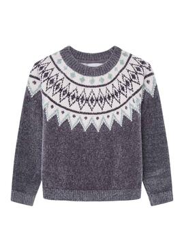 Blusa de malha Pepe Jeans Wallace cinza para menina